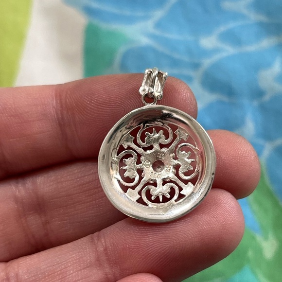 VTG Art Deco Style CZ Marcasite Sterling Silver 925 Pendant - Picture 3 of 4